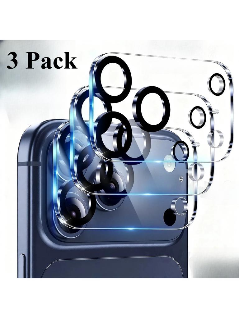 3 Pack For iPhone 17 Pro Max 17 Pro 17 Air Camera Lens Protector Drop Protection Friendly 9H Transparent Tempered Cover Screen