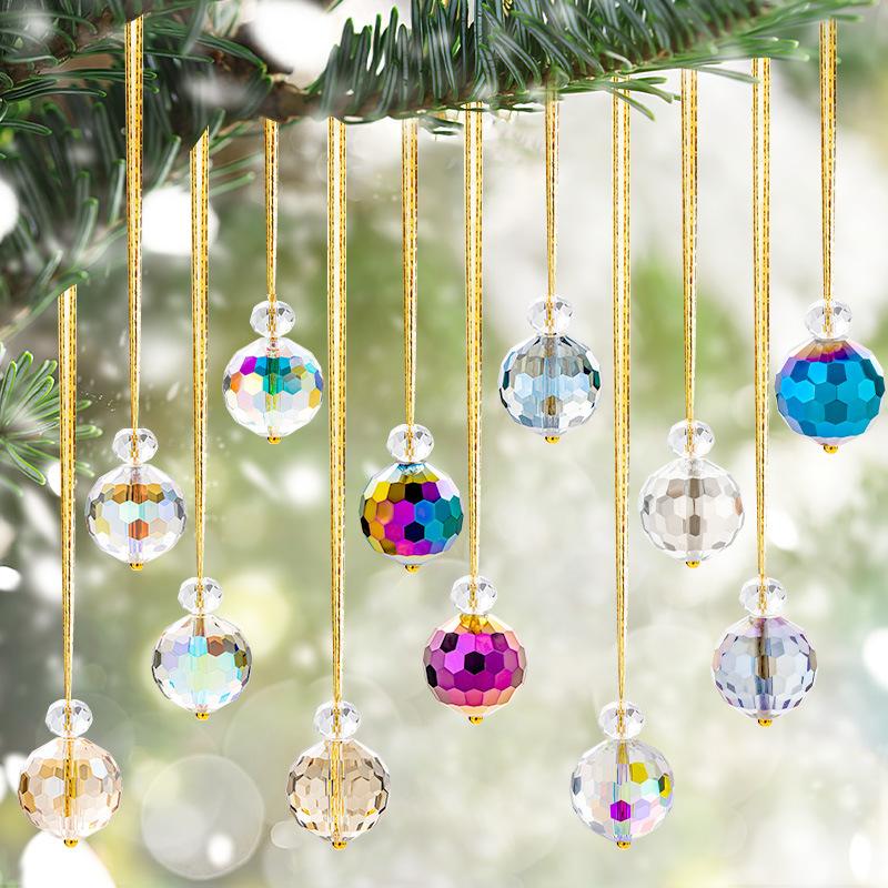 Christmas Ornaments Glass Symphony Crystal Pendant Diy Christmas Tree Decoration Pendant Decorative Ball Glazed Beads