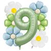 7pcs Matte Finish Daisy Balloon Number Wedding Decor Birthday Party Decoration Aluminum Foil Balloon Baby Shower Decorations