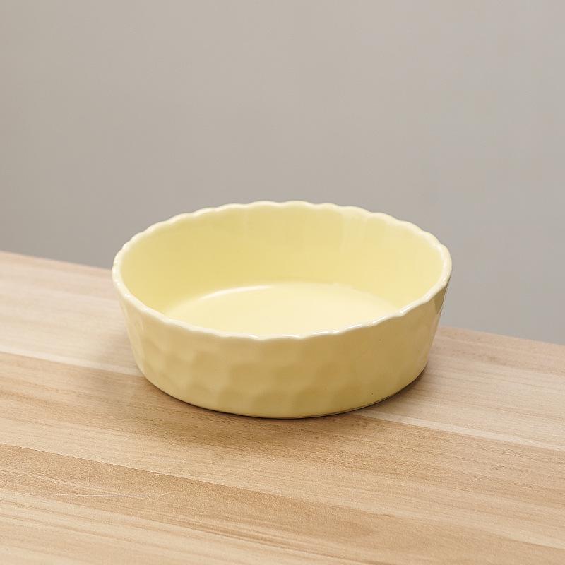 New Hammered Underglaze Ceramic Bowl - Solid Color for Salads & Fruits