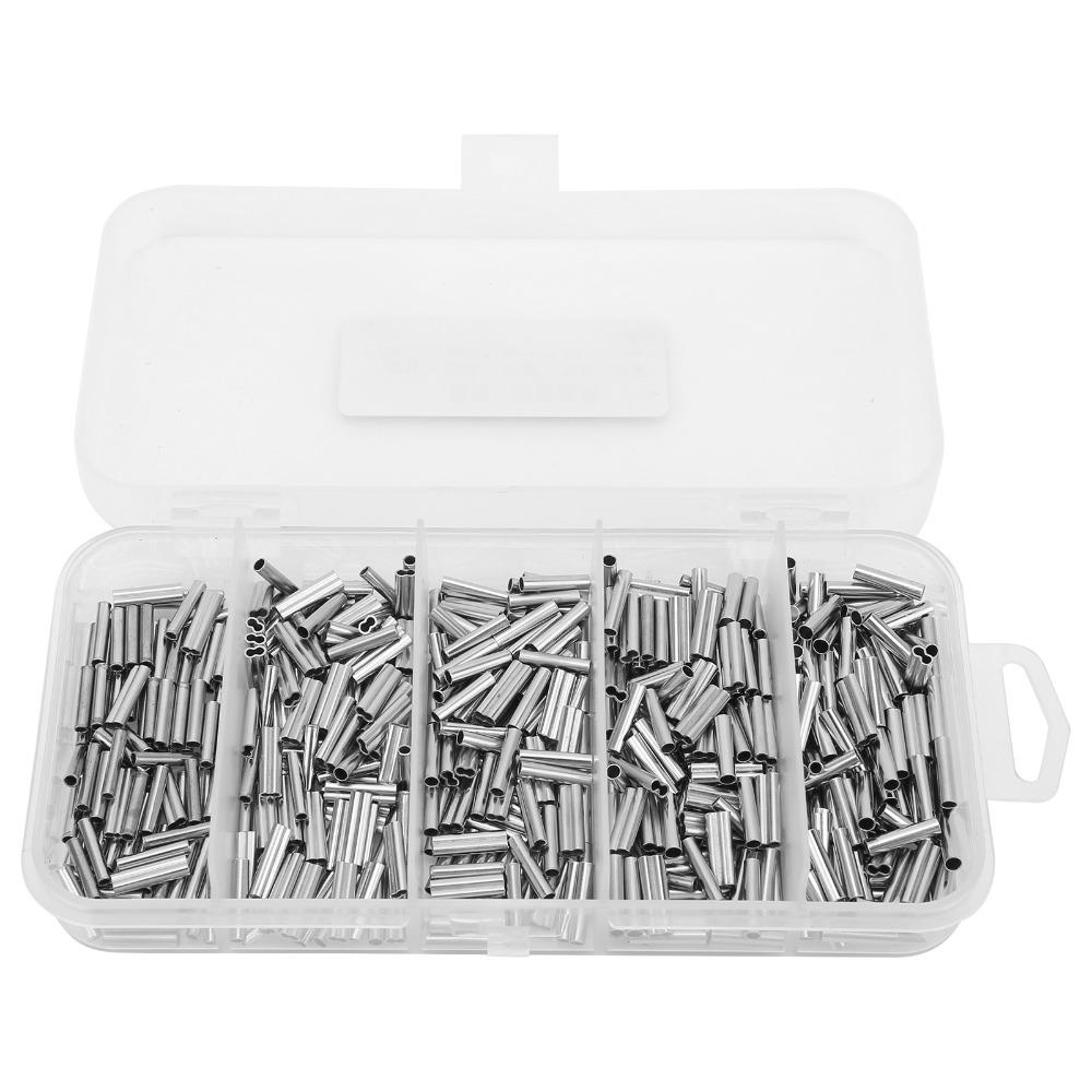 500PCS Length 1cm Fishing Line Crimping Sleeves Fishing Crimp Sleeve Kit  for Fishing Line