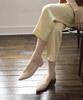 Pumps for [Sest] Japanese-made V-cut Low-heel Pointed-toe Women, 22.5 Cm, Beige, ttkp102-BGPU-225