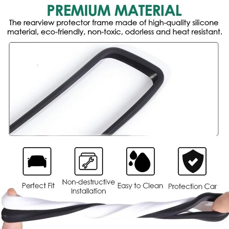 Rückspiegel-Schutzhülle, Auto-Innenraum-Modifikation, Silikon-Schutzhülle für Rückspiegel, Rahmen für Tesla Modell 3/Y