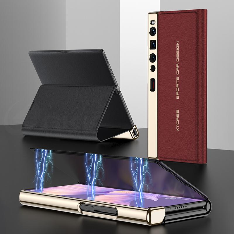 GKK Original Case For Huawei Mate XS2 Luxury Plating Painted Leather Magnetic Fold Bracket Hard Cover For Honor Magic V Purse