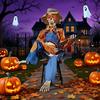 Skeletons For Halloween Halloween Banjo Playing Skeletons Poseable Joints Decor With Glowing Eyes Music For Holiday Garden