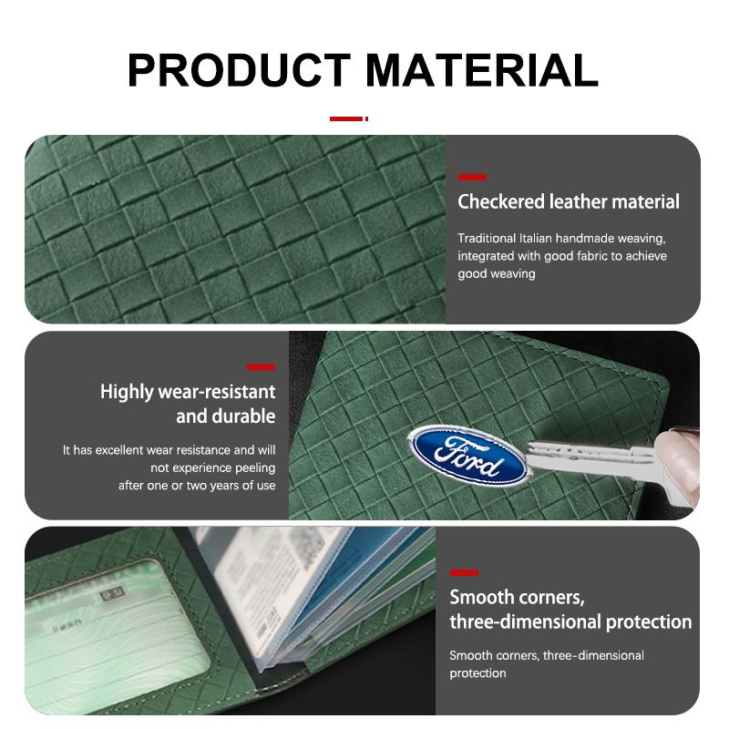 EFOS1 Suede Car ID Cover Vehicular Plaid Card Protector Wallet For Ford Fiesta Ranger Mondeo Escape Ecosport Fusion Explorer