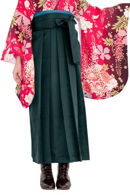 Pojedyncza ciemnozielona LL [Kyoetsu] Hakama damska, gładka, przedmiot, (Zielony)