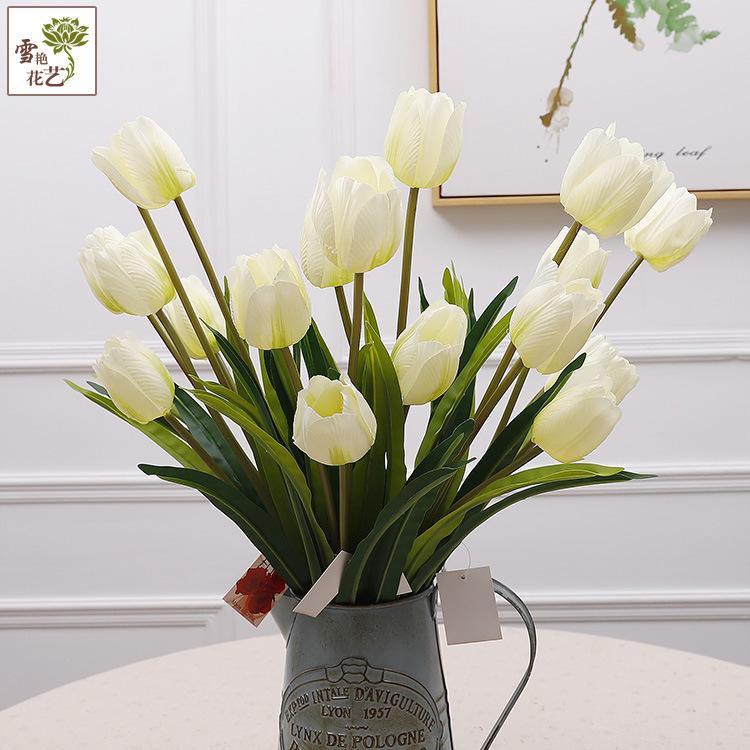

Artificial flower silk flower decorative ornament living room, simulated tulip bouquet белый
