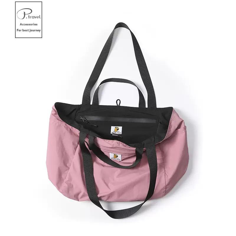 Reversible Travel Tote Bag Large Capacity Foldable Carry On Duffle Bag Canvas Shoulder Luggage Packing Bag for Women Men