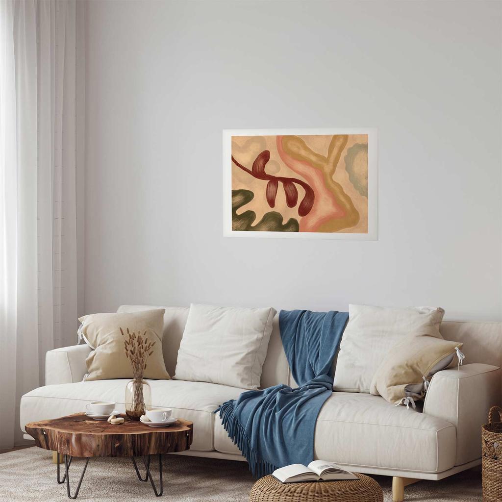 Plakat - Kolorowe Kształty - Przetarte Figury W Technice Lime Wash