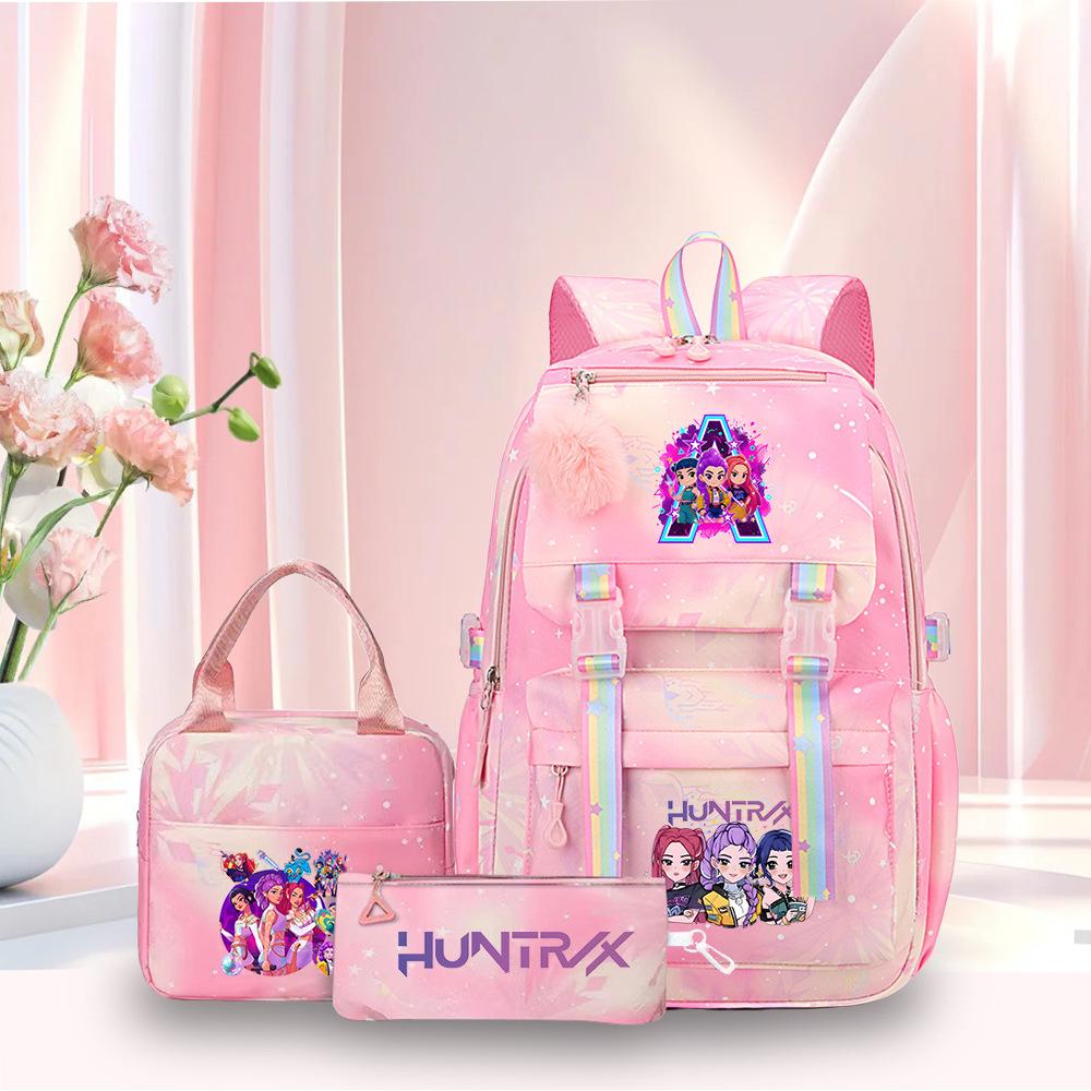 Мультяшная пенал-сумка для обеда K-Pop Witch Hunters, трехсекционный рюкзак Backpack