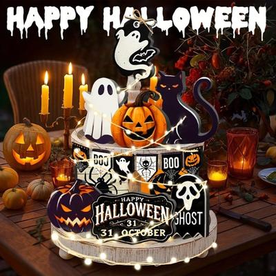HALLOWEEN OKTOBERHalloween Hängender Kürbis Und Andere Holzdekorationen Halloween Holzanhänger