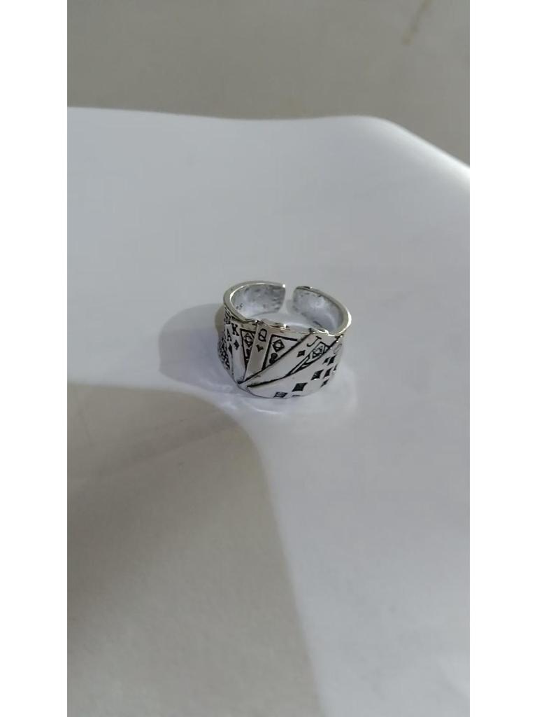 Punk Rhinestone Playing Card Pendant Necklace, Unisex Fashion Jewelry