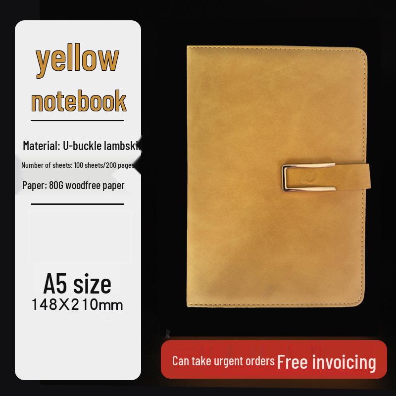 A5 Soft Sheepskin Notebook with Pen Loop & Logo Customization - Thick Journal for Business Meetings