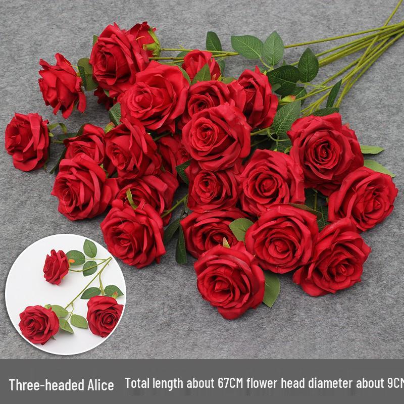 10-Piece Burgundy Floral Décor Set: Red-Toned Artificial Flowers, Mat, Aisle Runner, Wedding Decoration