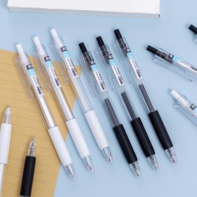 6Pcs Retractable Gel Pens 0.5mm Fine Nib Pen Smooth Writing Pen for Exams Students Fast-Drying Ink No-Skip School Office Supplies