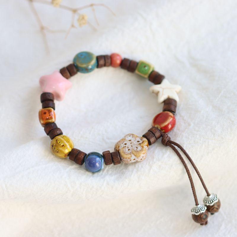 

Цайюнь Цзяннань Национальный стиль Артистичный Цзиндэчжэньский керамический браслет Китайский древний стиль Браслет в стиле мори Этнический стиль Фарфоровый орнамент 677 Khaki flower style