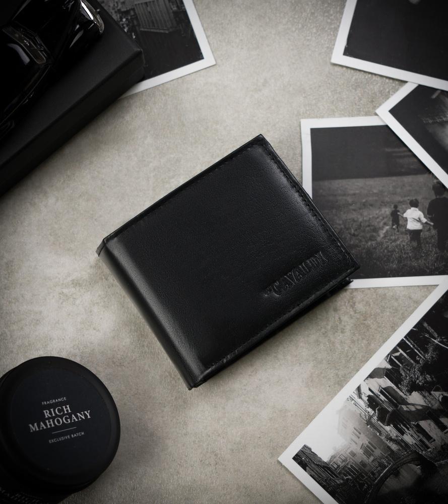 Men's Leather Wallet with a Pocket On the Reverse - Cavaldi