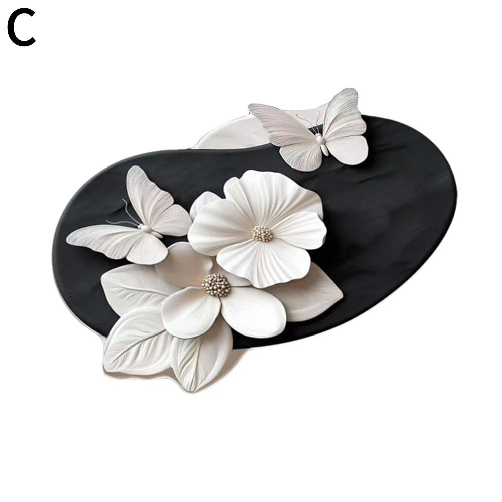 3D Visual Butterfly Flower Diatom Mud Floor Mat For Home Foot Mat, Non Mat Slip Water Door Toil X3Q4