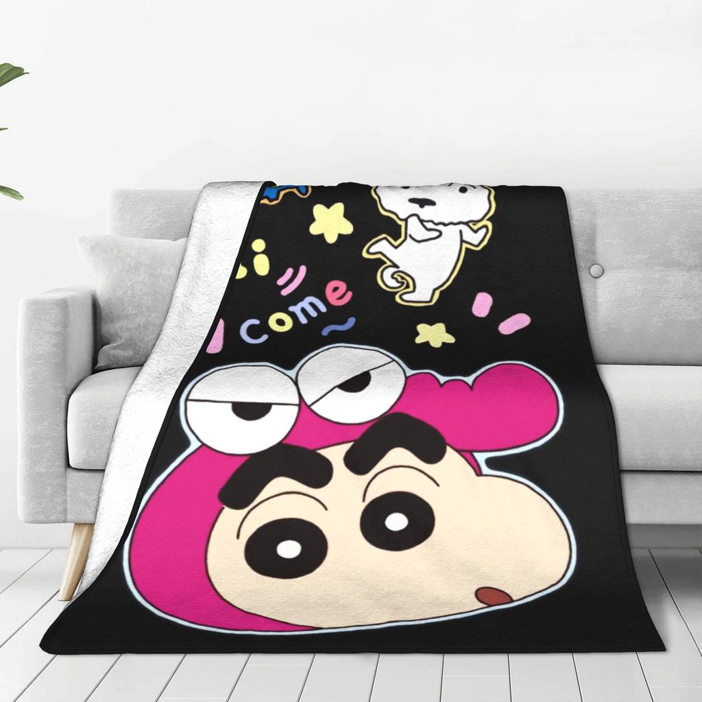 Crayons Shin-chans As Pikachu Blanket Soft Street Trend Plush Throw Blanket For Children Bedroom Flannel Bedspread Bed Cover