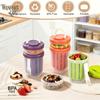 Hot Sale INS Style Leak Proof Storage Cup Draining Type Folding Handle Fork For Salad Breakfast School Office Picnic Carry