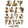 18pcs Anime Watercolor bride's wedding dress Paper Stickers,  for Luggage, Notebook, Diary, Album Decoration, DIY stationery