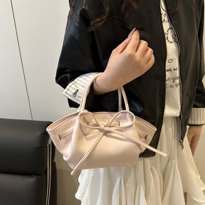 Yogodlns Women's Candy Color Bow Decor Summer Casual Crossbody Bag with Adjustable Strap ,Versatile PU Leather Small Shoulder Bag for Daily Use