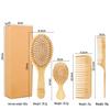 Nan Bamboo Comb Set for Kids: Air Cushion, Wide Tooth, and Pointed Tail Combs - Eco-Friendly and Gentle Massage.