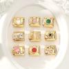 Vintage Golden Charm Zircon Butterfly Bow Cat Flower Italian Charm Links Fit 9MM Stainless Steel Bracelet Women DIY Making Gift