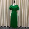 Elegant Office Lady's Dresses Ruffles Sleeve Pleated Ankle Length Luxury Female Party Evening Dress