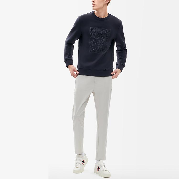 Fila Printed Sports Knit Crewneck Sweatshirt Men Sweatshirt Legendary-Blue F11M211216F-NV