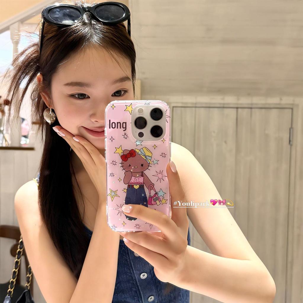 Yuri Park Summer Black Cat Stars Case for iPhone 15/16/16Pro/16ProMax