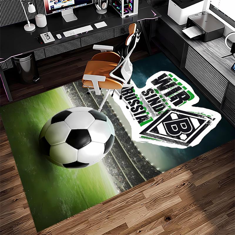 1 Stück Borussia Mönchengladbach Logo Teppich - Weich, Waschbar, Rutschfest für Innenbereich, Bürostühle, Wohnzimmer, Heimbüro, Dekorativer Teppich
