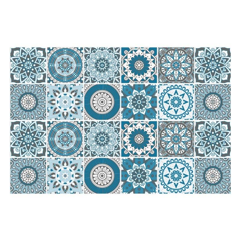 24pcs Wall Tile Decals Self Adhesive Waterproof for Kitchen Bathroom