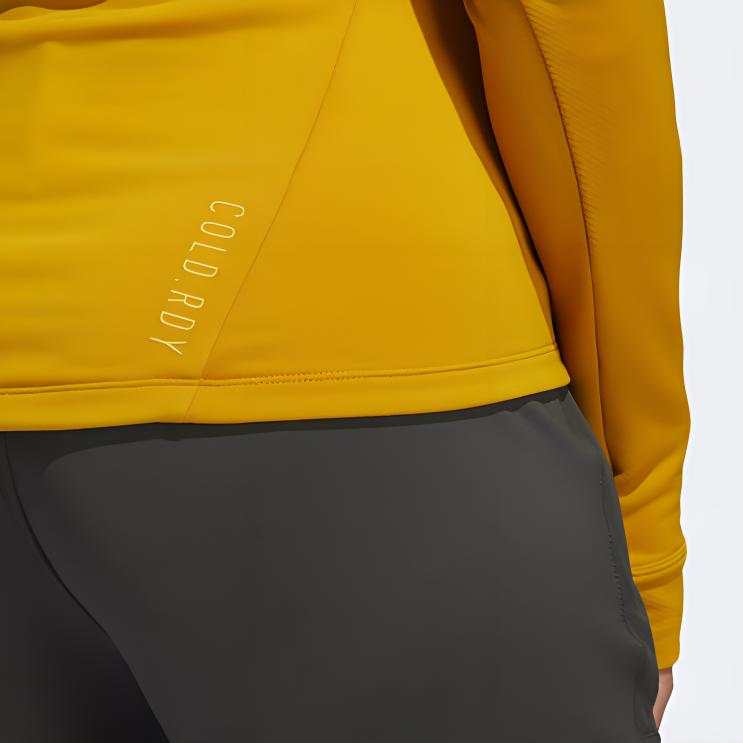 adidas Mens Long Sleeve C.RDY Training T-Shirt Women Tops Yellow FT3083