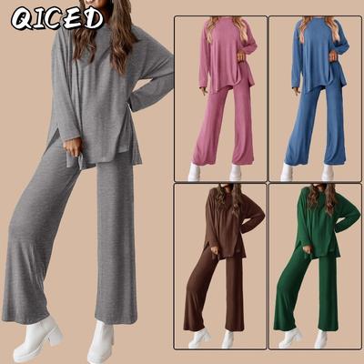 Costume casual de modă pentru femei, cu mânecă lungă și gât rotund