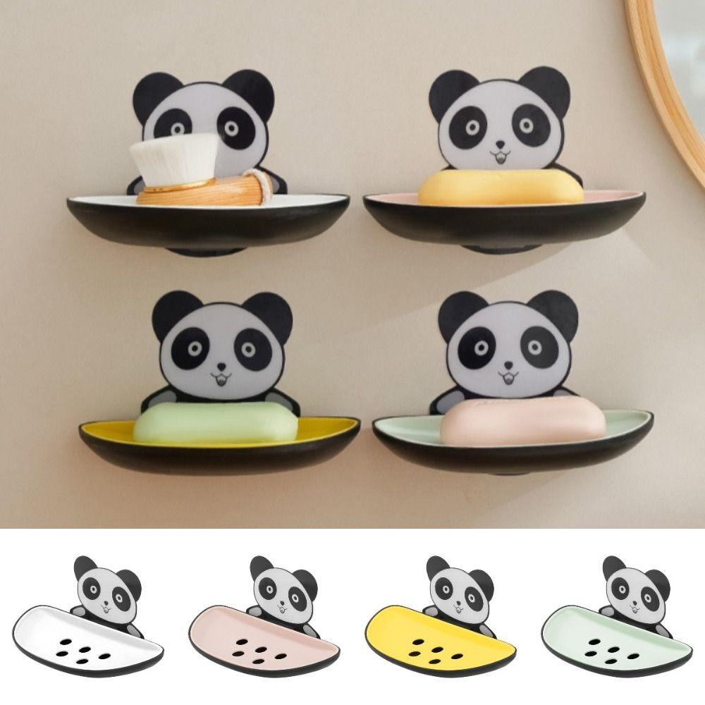 

Cartoon Panda Cartoon Drain Soap Box Self Draining Panda Soap Dish Bathroom Accessories