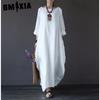 Robe Longue Ample d'Été Décontractée pour Femmes Lin Coton Grande Taille