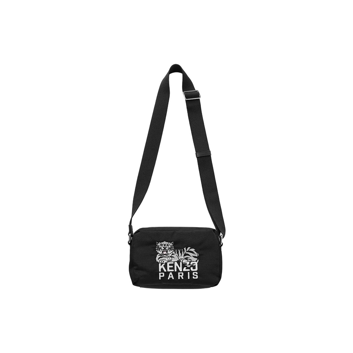 Kenzo Happy Tiger Iconic Tiger Embroidery Polyester Shoulder Bag Men Shoulder Bag Black FF65SA618F2999 Basic Set (Bag+Dust Bag)