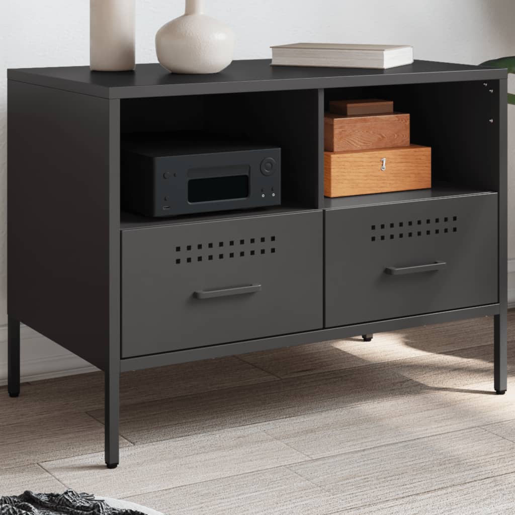 TV Stand Black 68 X 39 X 50.5 Cm Steel