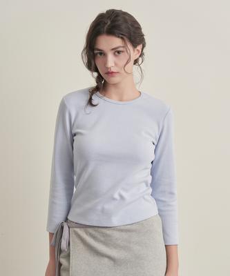 Iteoneolmomeonteu Daily Soft 9/10 Sleeve Tee _ Sky Blue