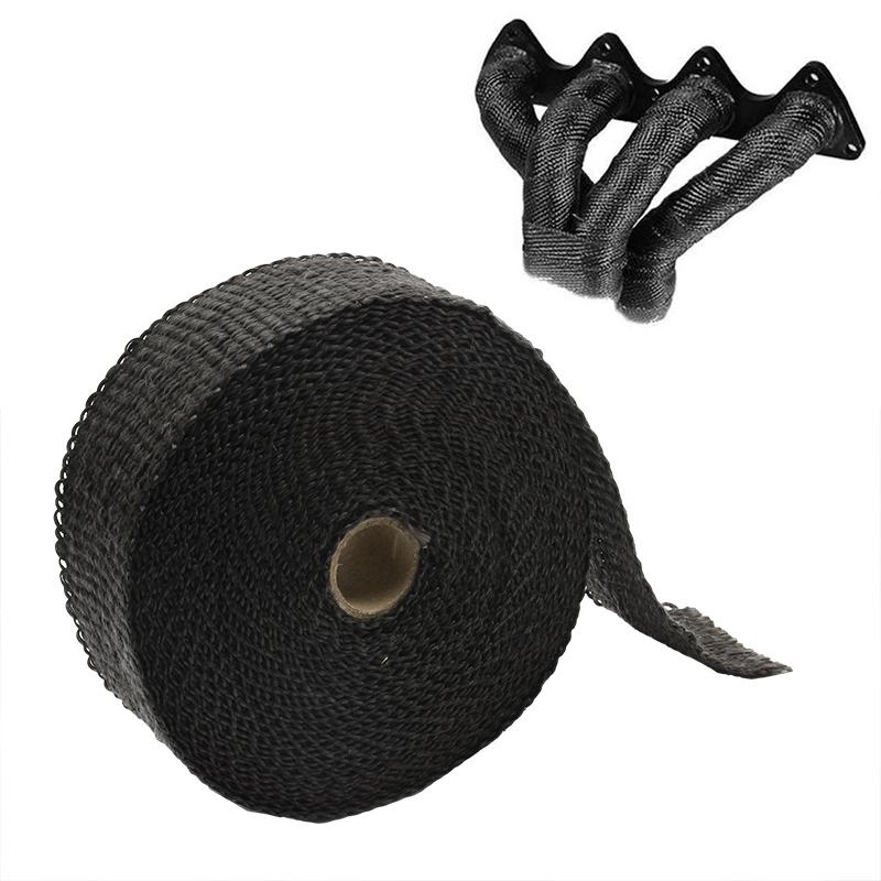 Motorcycle Muffler Thermal Tape Exhaust Band Heat Wrap Fiberglass Heat Shield Insulation With Stainless Ties 5CM*5M Termotape