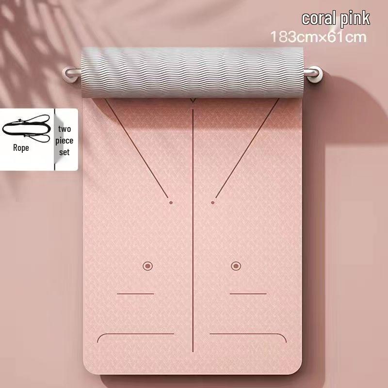 TPE doppelseitige rutschfeste verdickte verbreiterte Yogamatte - Geräuschdämmende Trainingsmatte für den Heimgebrauch (Kleine Mängel)