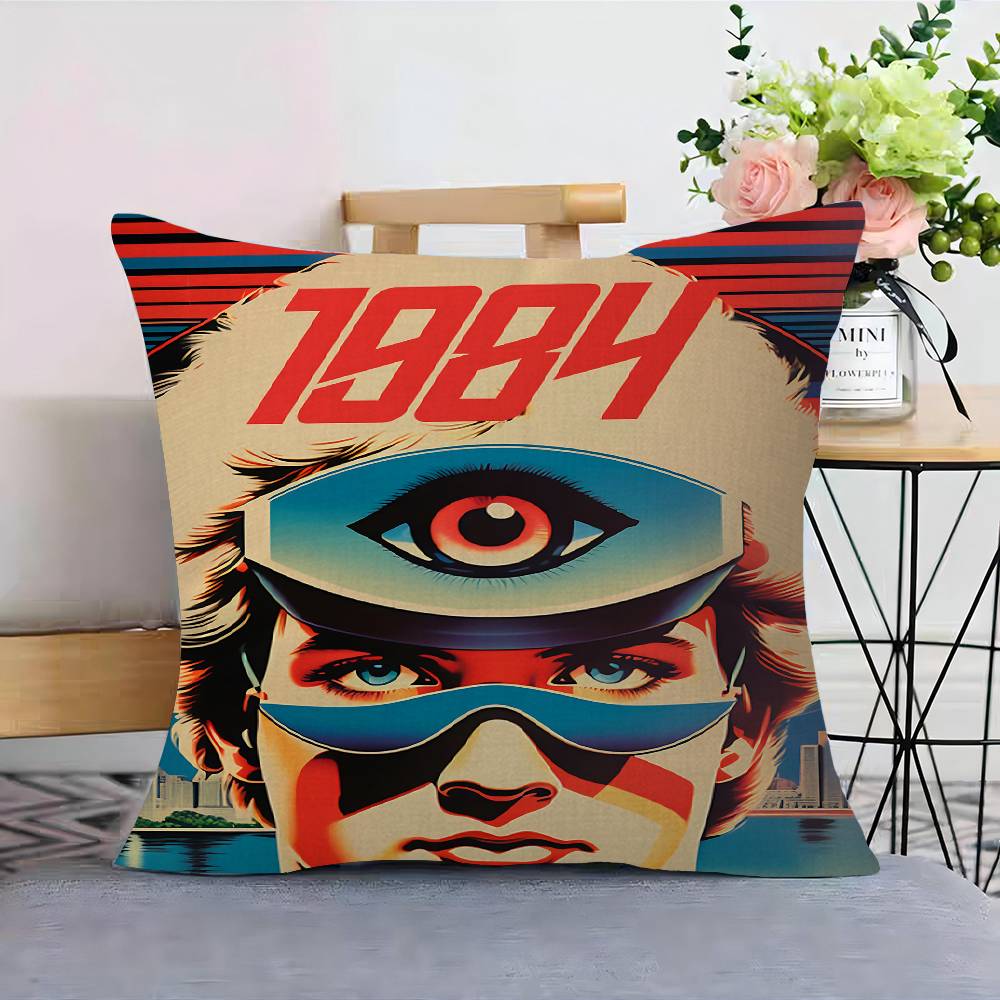 1984 George Orwell Movie Stitch Lucky Dragon Pillow Cover Sofa Cushion Cover Home Room Decoration Children Gift
