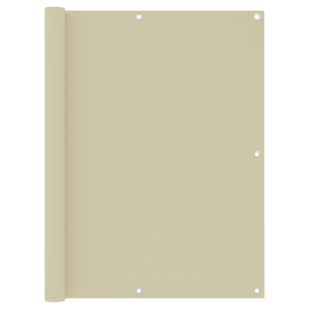 vidaXL Balkon-Sichtschutz Creme 120x500 cm Oxford-Gewebe