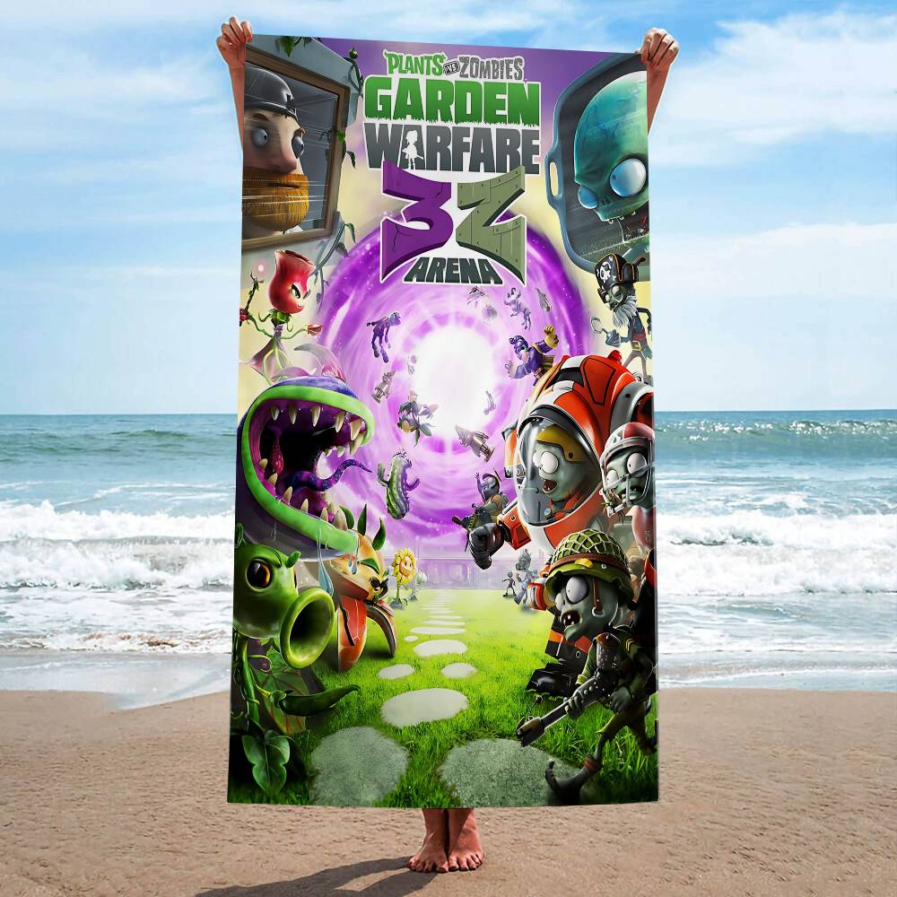 Game P-Plants-vs Cartoon Z-ZombieS Microfiber Beach Towel Absorbent Quick dry Soft Yoga Swimming Resort Mountain Climbing Towel