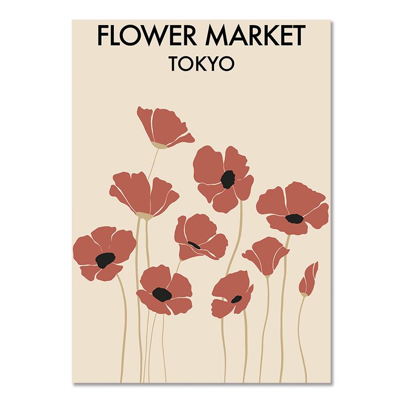 Abstract Flower Market Wall Art Print Canvas Painting Vintage Botanical Poster Gallery Wall Picture Living Room Home Decoration