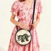 Sloth Print Round Shoulder Bag Casual Messenger Bag for Woman Best Gifts 2D Flat Casual Daily Crossbody Bag