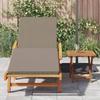Sun Lounger 2 Pcs Taupe 200 X 67 X 84 Cm Solid Acacia Wood