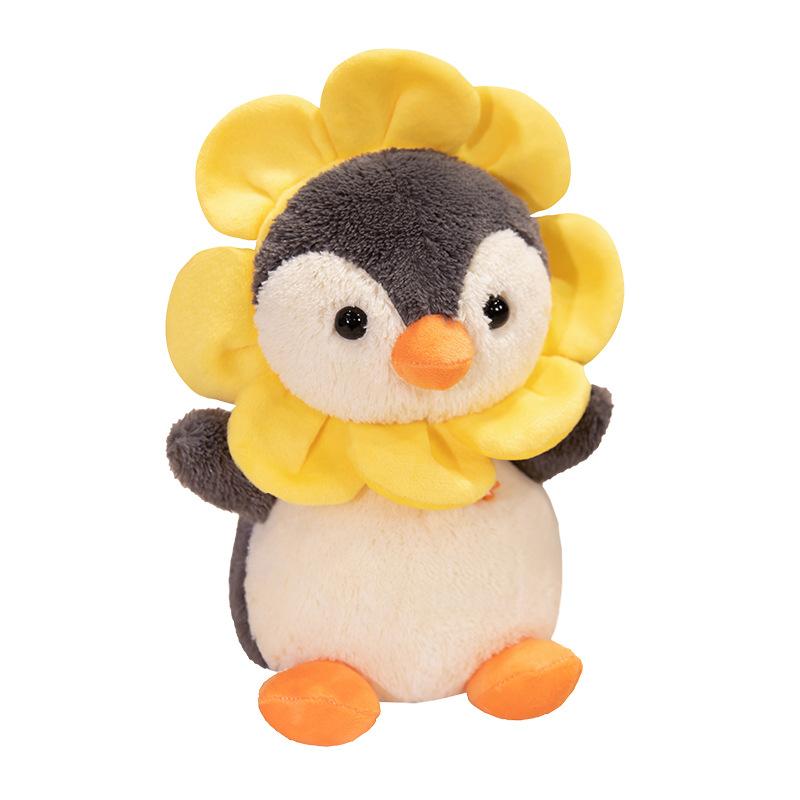 Cartoon Simulation Sun Flower Penguin Doll Plush Toy Doll Children Sleep Comforting Pillow Doll Gift